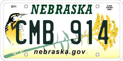 NE license plate CMB914