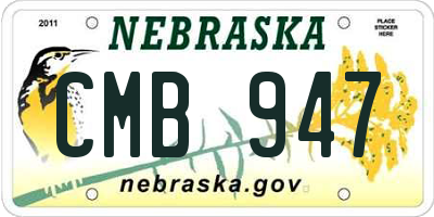 NE license plate CMB947