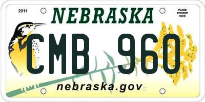 NE license plate CMB960