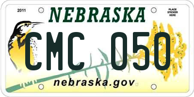 NE license plate CMC050