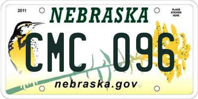 NE license plate CMC096