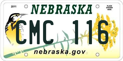 NE license plate CMC116