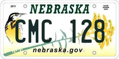 NE license plate CMC128