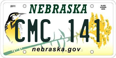 NE license plate CMC141