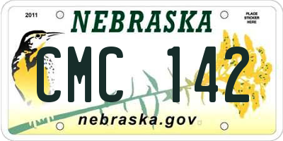 NE license plate CMC142