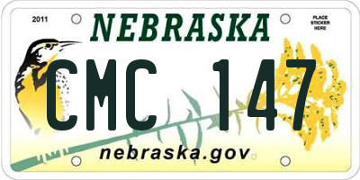 NE license plate CMC147