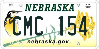 NE license plate CMC154