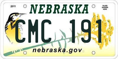 NE license plate CMC191