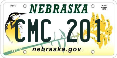 NE license plate CMC201