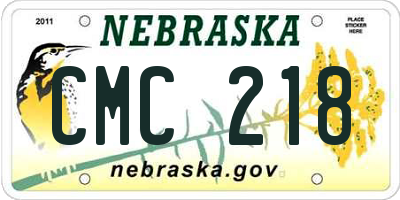 NE license plate CMC218