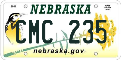 NE license plate CMC235