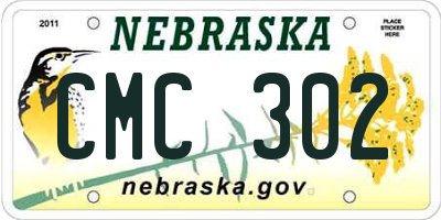 NE license plate CMC302