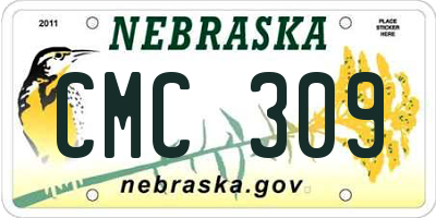NE license plate CMC309