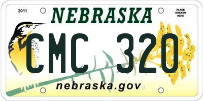NE license plate CMC320