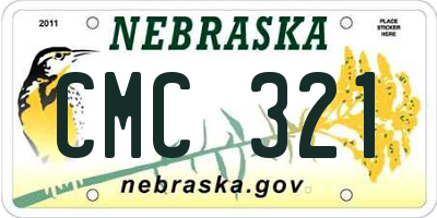 NE license plate CMC321