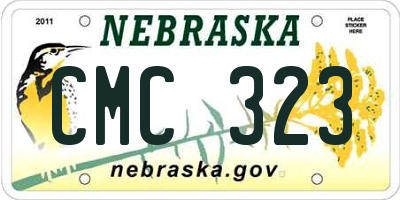 NE license plate CMC323