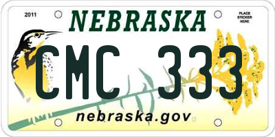 NE license plate CMC333