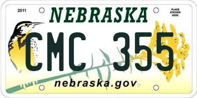 NE license plate CMC355