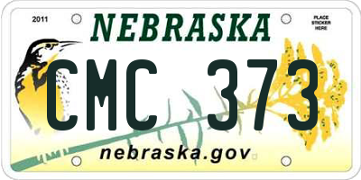 NE license plate CMC373