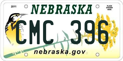 NE license plate CMC396