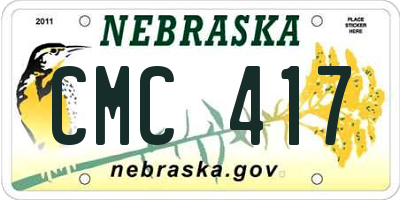 NE license plate CMC417