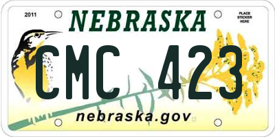 NE license plate CMC423
