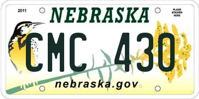 NE license plate CMC430
