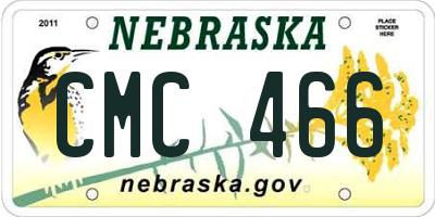 NE license plate CMC466