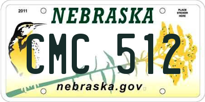 NE license plate CMC512