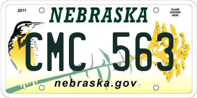 NE license plate CMC563