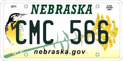 NE license plate CMC566