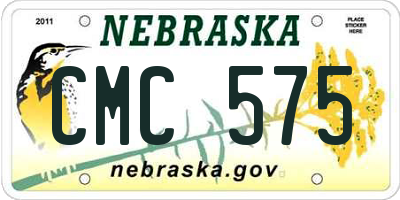 NE license plate CMC575