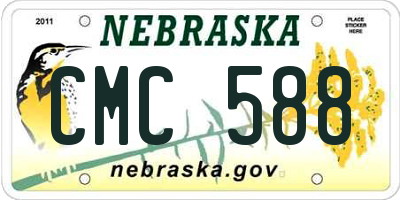 NE license plate CMC588