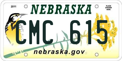 NE license plate CMC615