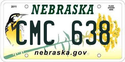NE license plate CMC638