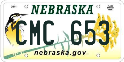 NE license plate CMC653