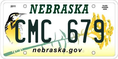 NE license plate CMC679