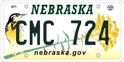NE license plate CMC724