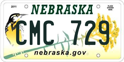NE license plate CMC729