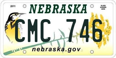NE license plate CMC746