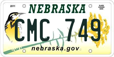 NE license plate CMC749