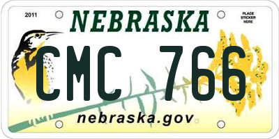 NE license plate CMC766