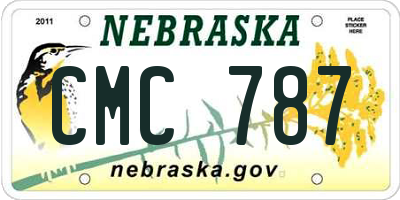 NE license plate CMC787