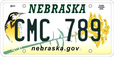 NE license plate CMC789
