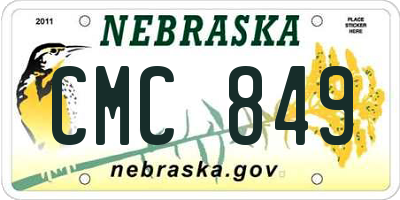 NE license plate CMC849
