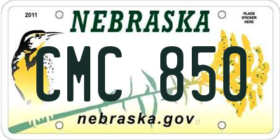 NE license plate CMC850