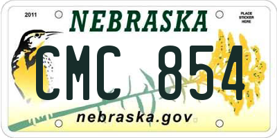 NE license plate CMC854