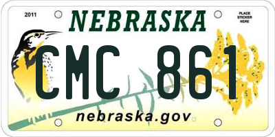 NE license plate CMC861