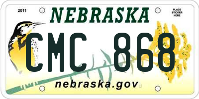 NE license plate CMC868