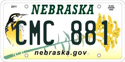 NE license plate CMC881